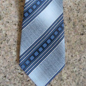 English C&A Blue & Grey Stripe TIE (K153)